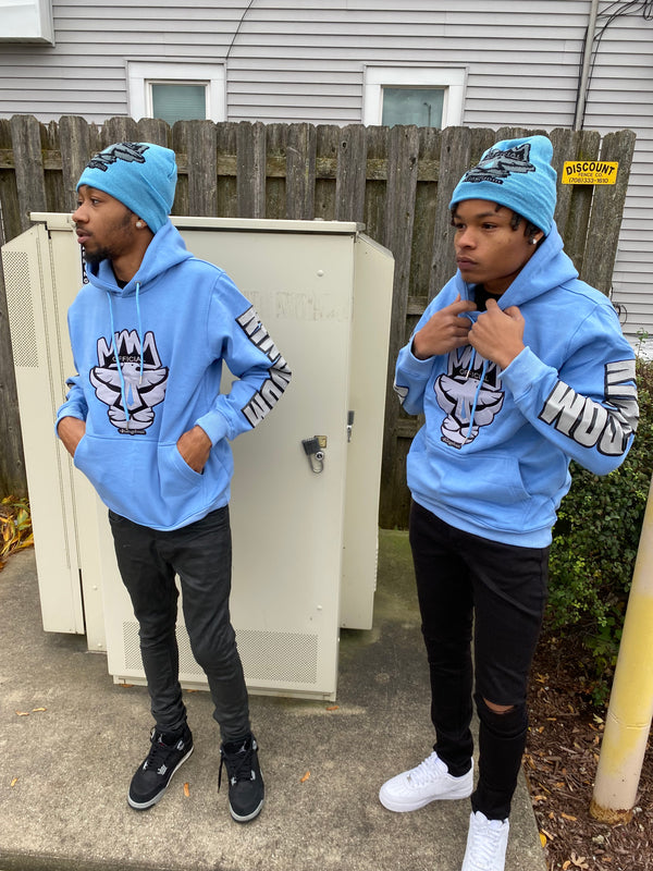“Unity” Logo Hoodie - Baby Blue & Grey